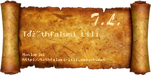 Tóthfalusi Lili névjegykártya