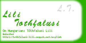lili tothfalusi business card